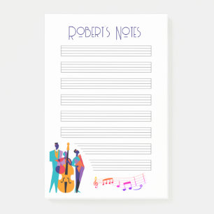 Post-it® Pad "Note" inspiré de jazz avec musiciens