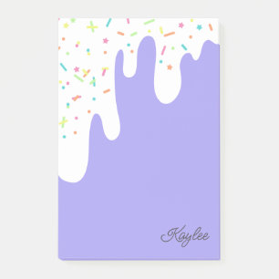 Post-it® Paillettes de glaçage blanc violet Votre Nom
