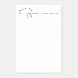 Post-it® Pain de chat Esquisse Procrastino Portrait Bloc-no