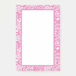 Post-it® Paisley rose et blanc à motif joli