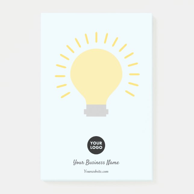 Post-it® Pale Blue Your Logo Light Bulle Notes (Devant)