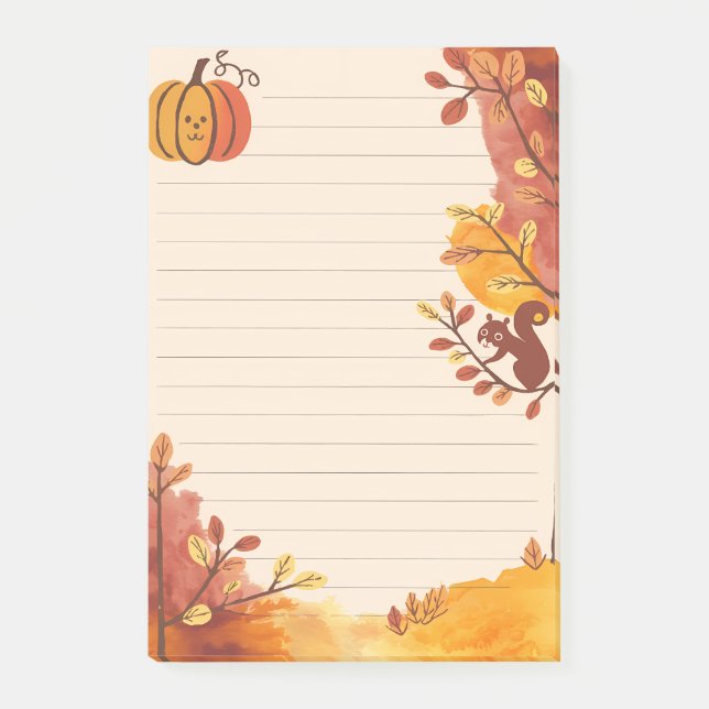 Post-it® Pals citrouilles & Scribbles d'écureuil (Devant)