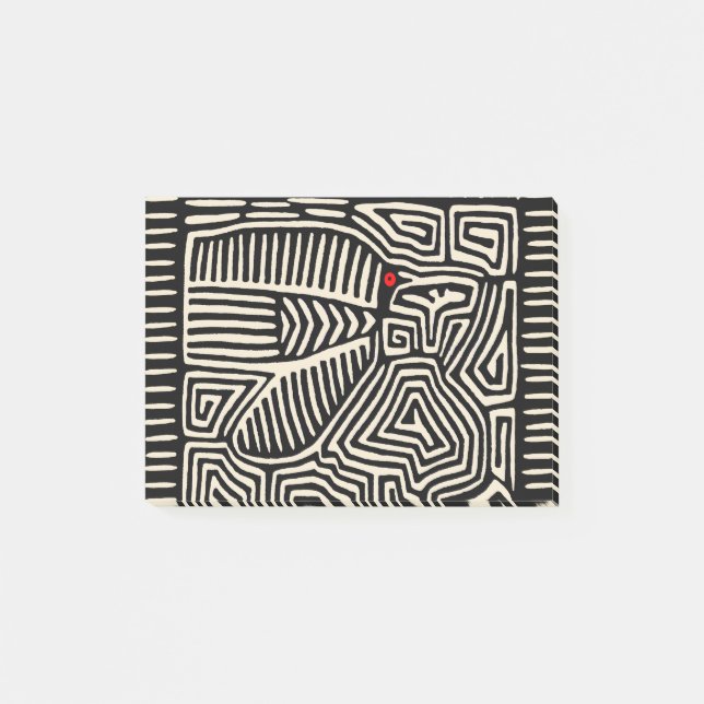 Post-it® Panama Kuna Indian Mola Pajaro - noir blanc (Devant)
