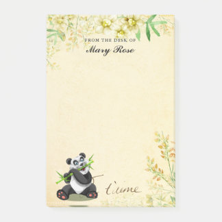Post-it® Panda Cute Avec Fleurs Jaunes Notes
