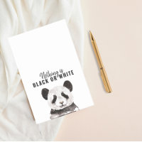 Panda Funky Moderne Noir Et Blanc Avec Citation