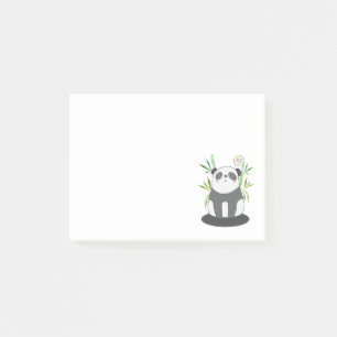 Post-it® Panda noir et blanc mignonne en Bambou