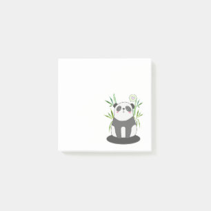 Post-it® Panda noir et blanc mignonne en Bambou