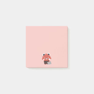 Post-it® Panda rouge mignonne dorée