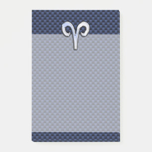 Post-it® Panneau Zodiac Silver Aries Bleu Carbone Fibres Im