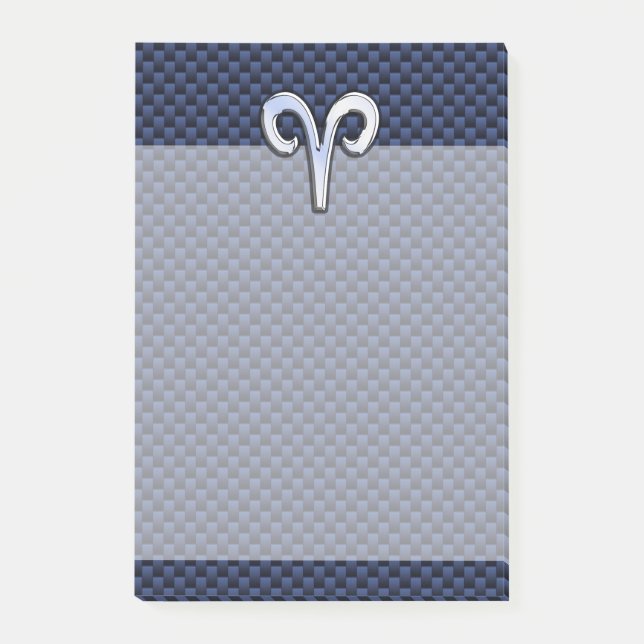 Post-it® Panneau Zodiac Silver Aries Bleu Carbone Fibres Im (Devant)