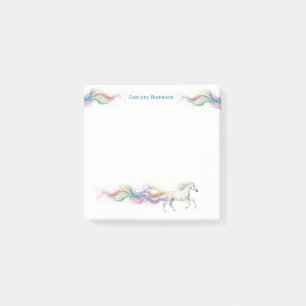 Post-it® Papeterie Personnalisée Cheval Cheval Blanc Arc-en