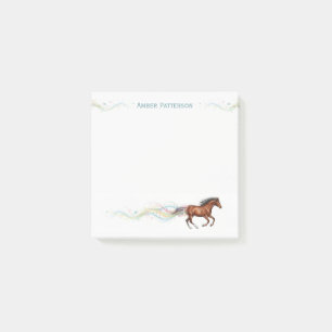 Post-it® Papeterie Personnalisée Cheval Cheval Brun & Musiq