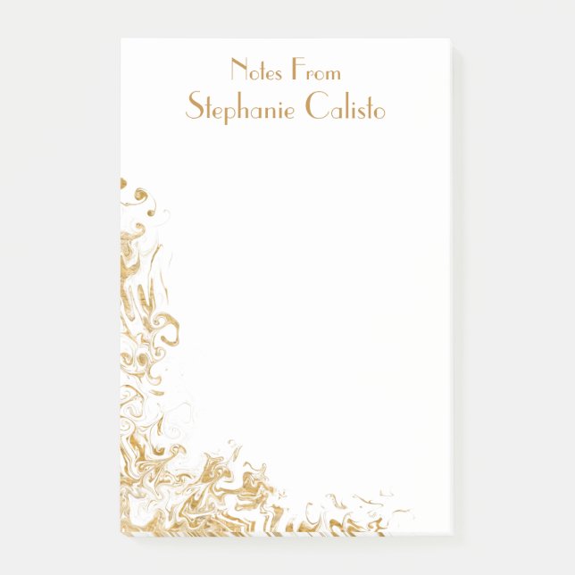 Post-it® Papeterie personnelle moderne Liquid Gold Abstrait (Devant)