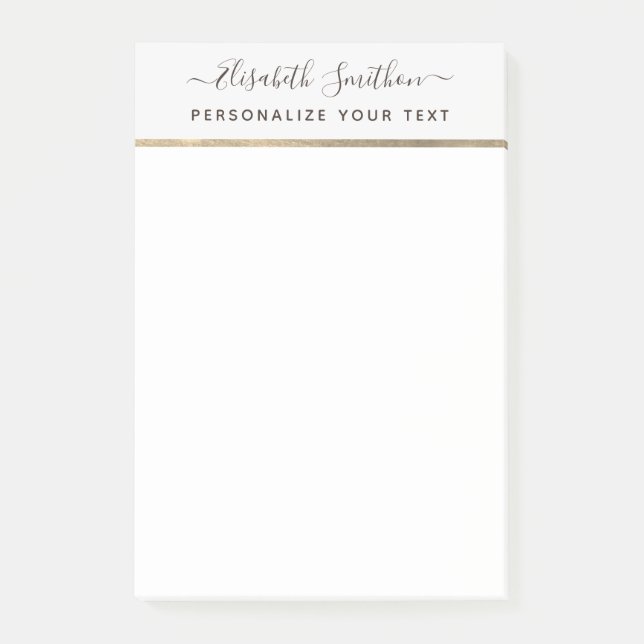 Post-it® Papeterie personnelle simple élégante script (Devant)