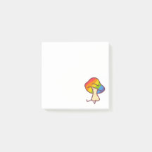 Papier autocollant champignon arc-en-ciel de champ