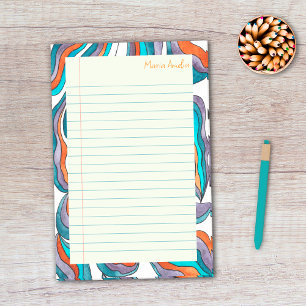 Post-it® Papier de cahier scolaire ligné bleu rétro groovy