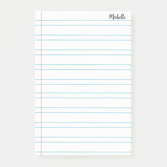 Post-it® Papier de Carnet scolaire linéaire personnalisé (Devant)