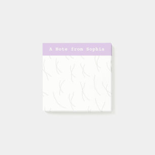 Post-it® Papier ligné abstrait personnalisé Lilas doux