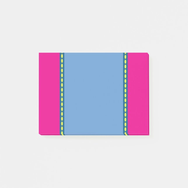 Post-it® Papier note Post It rose, bleu et jaune (Devant)