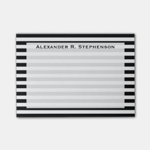 Post-it® Papier notes à rayures blanches et noires Monogram
