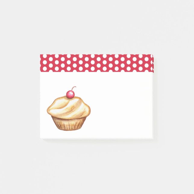 Post-it® Papier notes Cuisine Cupcake Cerise Post It Notes (Devant)