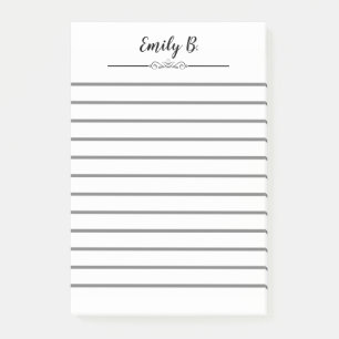 Post-it® Papier notes personnalisés avec nom et lignes