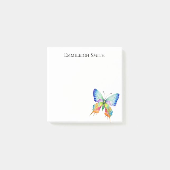Post-it® Papillon arc-en-ciel personnalisé Publier des note (Devant)