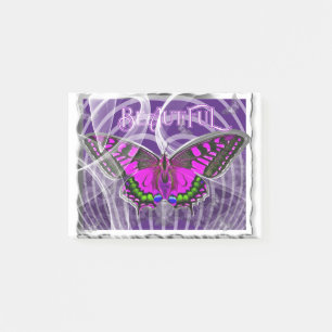 Post-it® Papillon coloré encadré d'argent avec perles