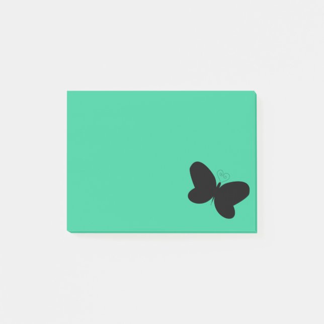 Post-it® Papillon sur Green Post It Note (Devant)