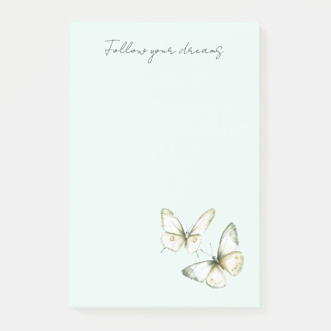 Post-it® Papillons blancs vert menthe (Devant)