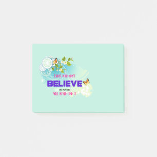 Post-it® Papillons et fleurs avec citation magique