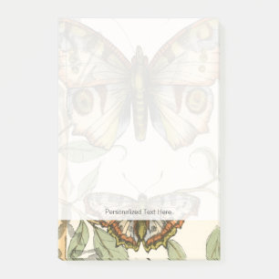 Post-it® Papillons tandem au-dessus de feuille vert