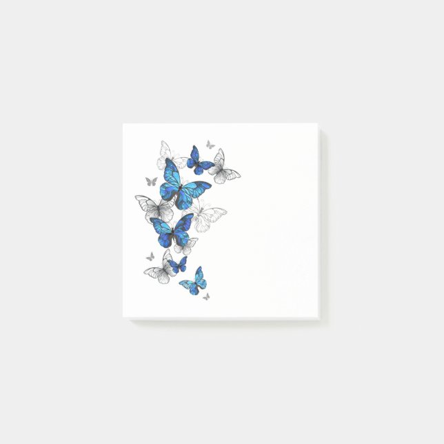 Post-it® Papillons volants bleus Morpho (Devant)