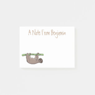 Post-it® Paresse souriante mignon sur dessin animé en bambo
