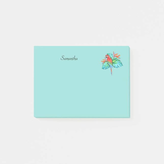 Post-it® Parrot Macaw Tropical Personnalisé 4x3 Post-it (Devant)