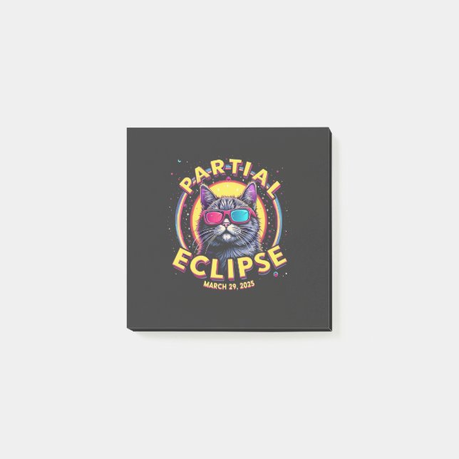 Post-it® Partial Eclipse 2025 Astronomie Chat KItten Lovers (Devant)
