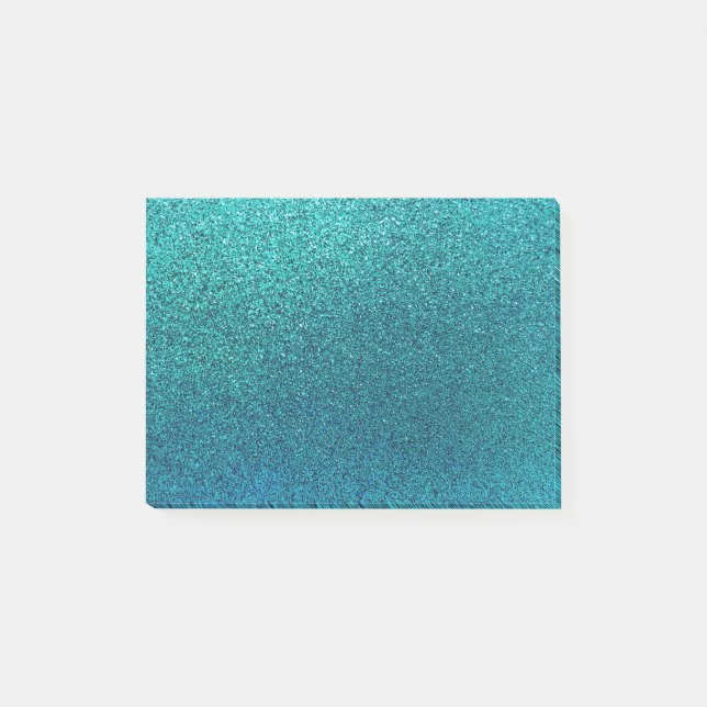 Post-it® Parties scintillant bleue turquoise Turquoise de F (Devant)