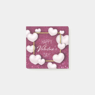 Post-it® Parties scintillant de coeur blanc de la Saint-Val