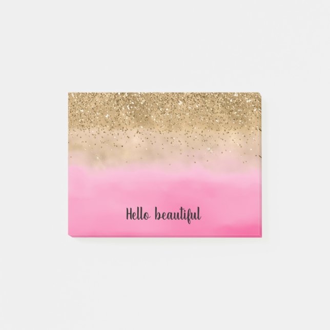 Post-it® Parties scintillant d'or Glitz Confetti à l'aquare (Devant)