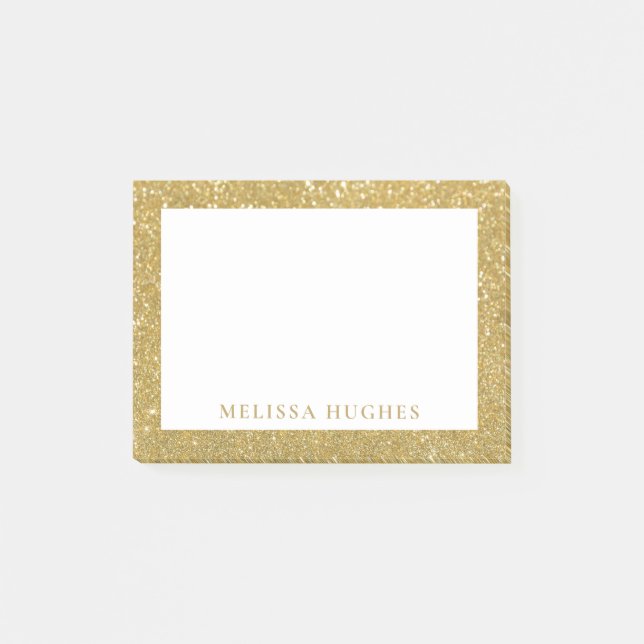 Post-it® Parties scintillant d'or moderne chic personnalisé (Devant)