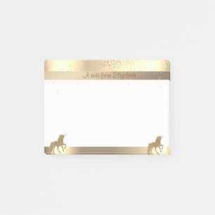 Post-it® Parties scintillant d'or Unicorne, Bande, Confetti