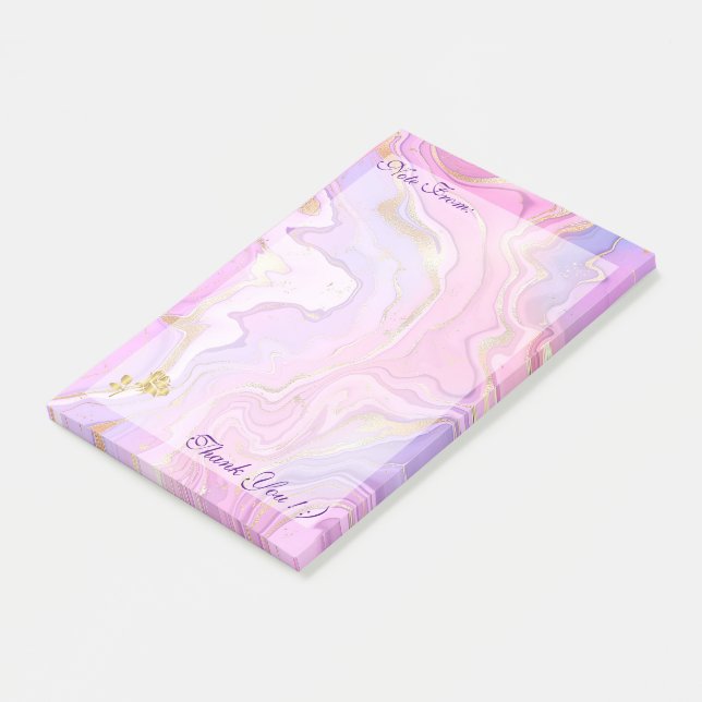 Post-it® Parties scintillant en marbre rose violet or (Incliné)