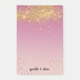 Post-it® Parties scintillant Fille Pink Ombre Gold Sparkle 