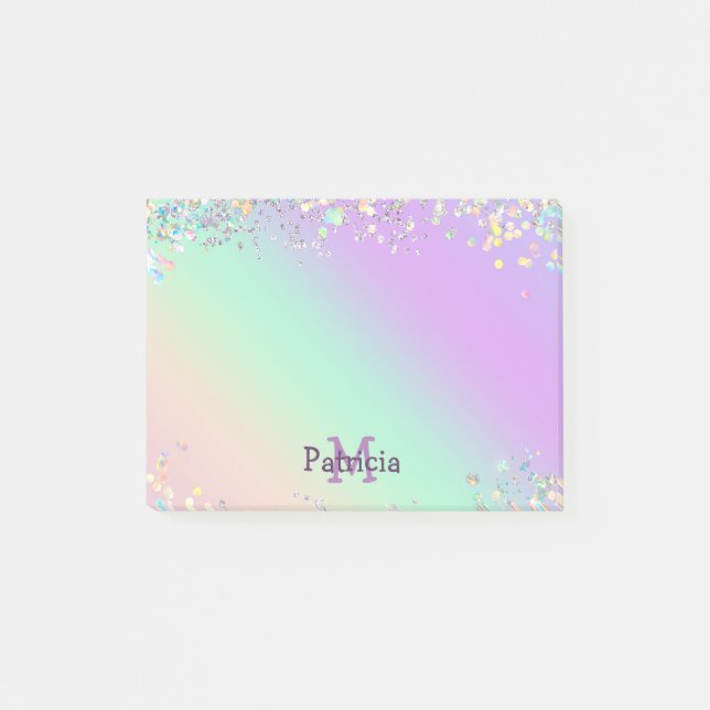 Post-it® Parties scintillant holographique Unicorn (Devant)