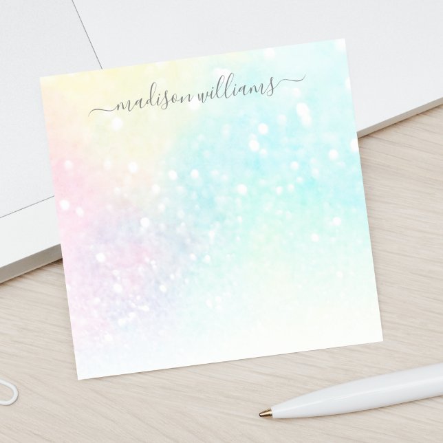 Post-it® Parties scintillant Pastel Bokeh Girly Colorée Mot (Créateur téléchargé)