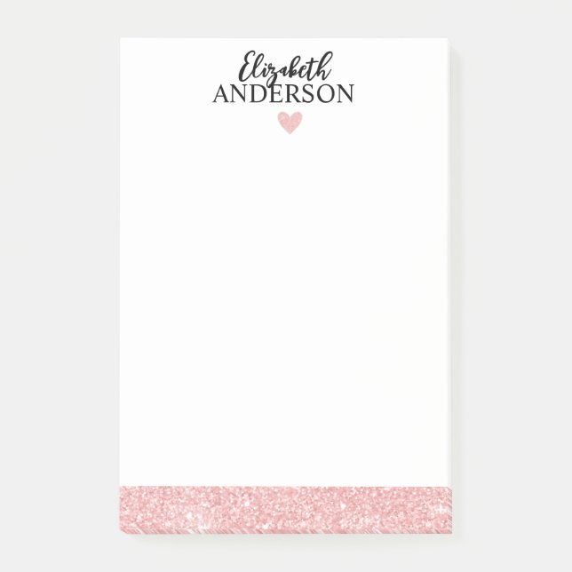 Post-it® Parties scintillant rose élégante personnalisée (Devant)