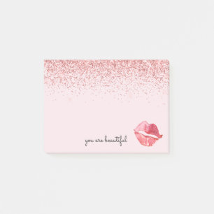 Post-it® Parties scintillant rose Glam Aquarelle Kiss