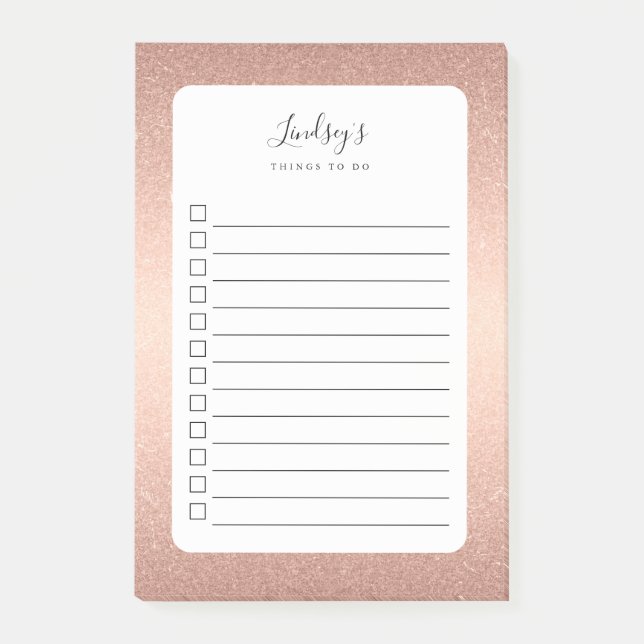 Post-it® Parties scintillant rose Gold Faux Monogramme À Fa (Devant)