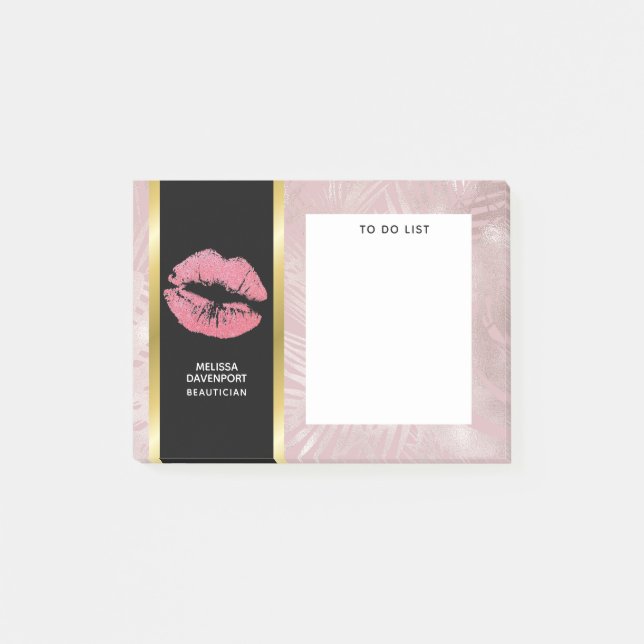 Post-it® Parties scintillant rose lèvres et Rose Gold Tropi (Devant)