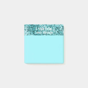 Post-it® Parties scintillant Turquoise personnalisée Éclat